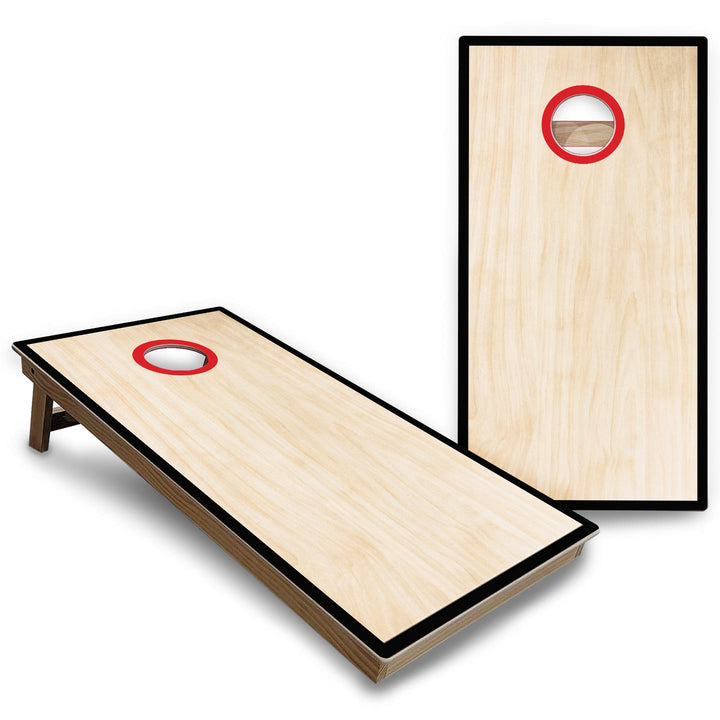 Red/Black Hole Ring Cornhole Boards - Backyard Series