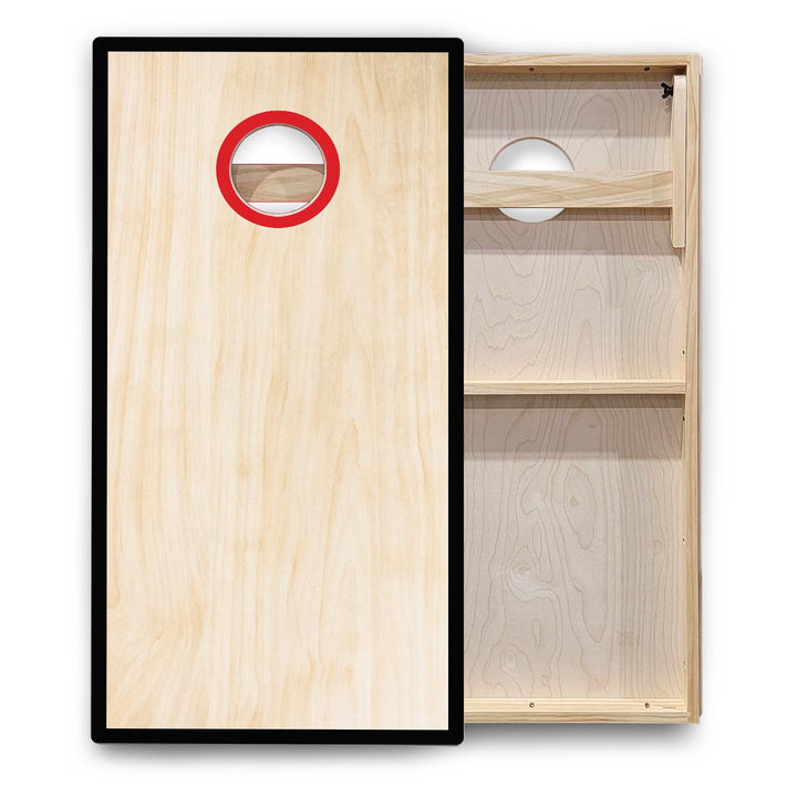 Red/Black Hole Ring Cornhole Boards - Backyard Series