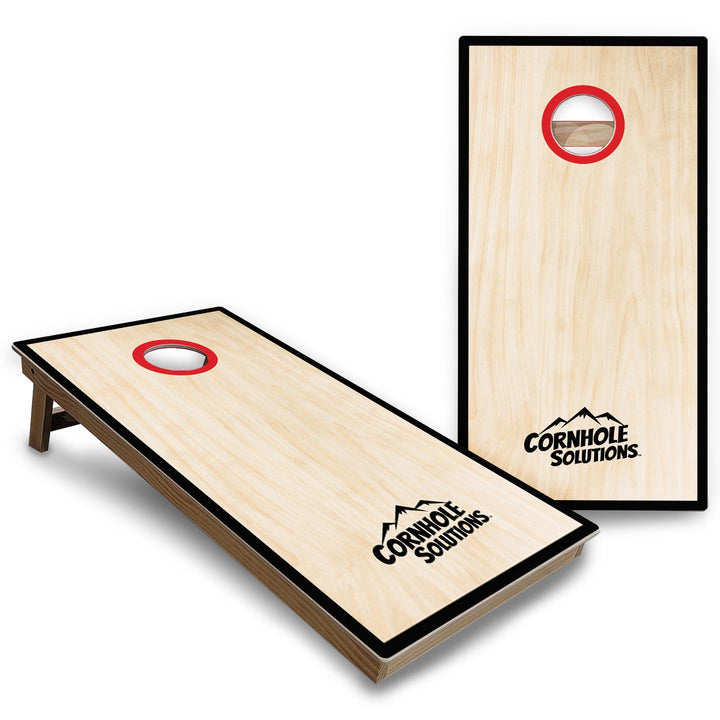 Red/Black Hole Ring Cornhole Boards - Backyard Series