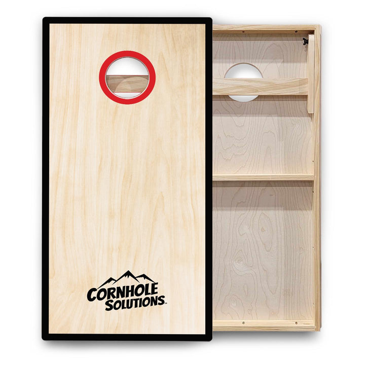 Red/Black Hole Ring Cornhole Boards - Backyard Series