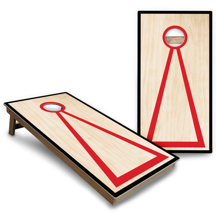 Red/Black Hole Ring Cornhole Boards - Backyard Series