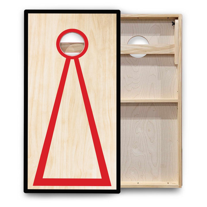 Red/Black Hole Ring Cornhole Boards - Backyard Series