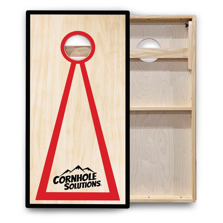 Red/Black Hole Ring Cornhole Boards - Backyard Series