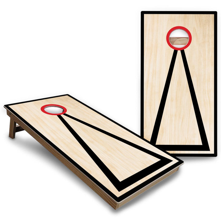 Red/Black Hole Ring Cornhole Boards - Backyard Series