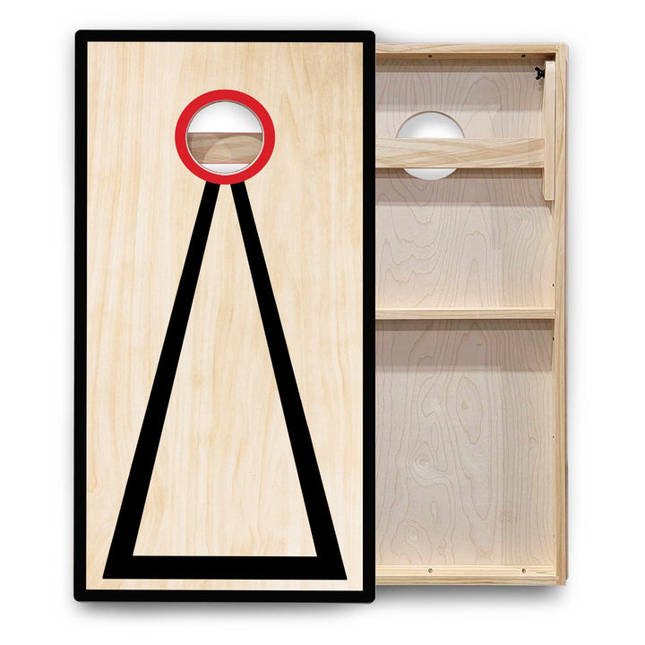 Red/Black Hole Ring Cornhole Boards - Backyard Series