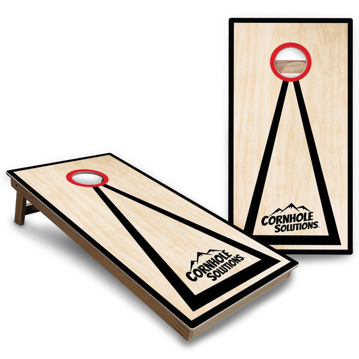 Red/Black Hole Ring Cornhole Boards - Backyard Series