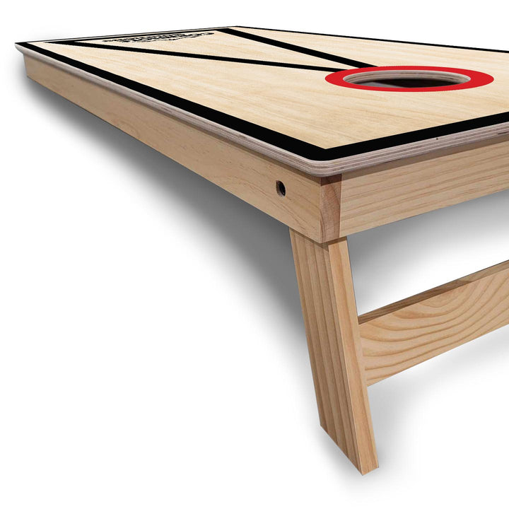 Red/Black Hole Ring Cornhole Boards - Backyard Series