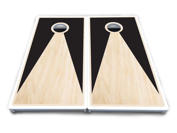 Black/Natural Keyhole Cornhole Boards - All Weather Series