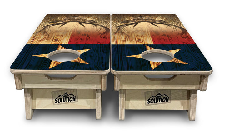 Texas Flag Deer & Fish - Mini or Vacation Size Cornhole Boards