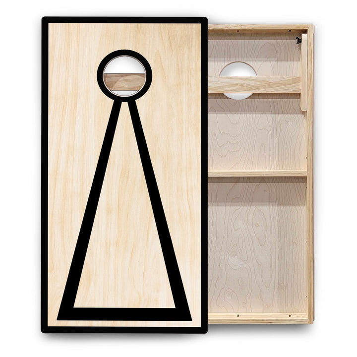 Red/Black Hole Ring Cornhole Boards - Backyard Series