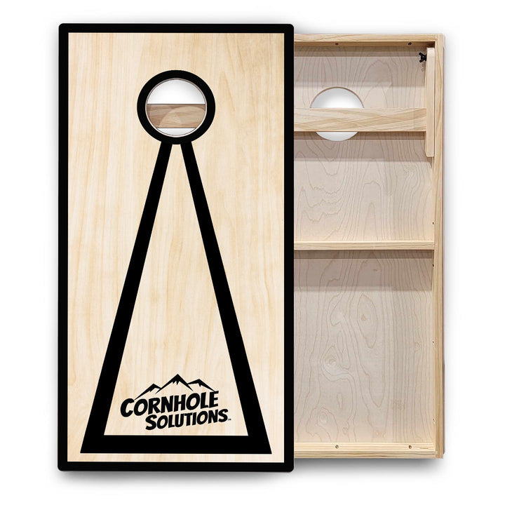 Red/Black Hole Ring Cornhole Boards - Backyard Series
