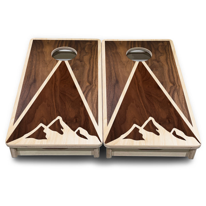 Stained Mountain Scene - Mini or Vacation Size Cornhole Boards