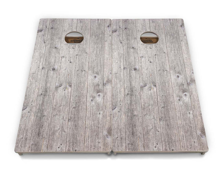 Driftwood Grey-Stained Cornhole Boards - Professional Tournament Series