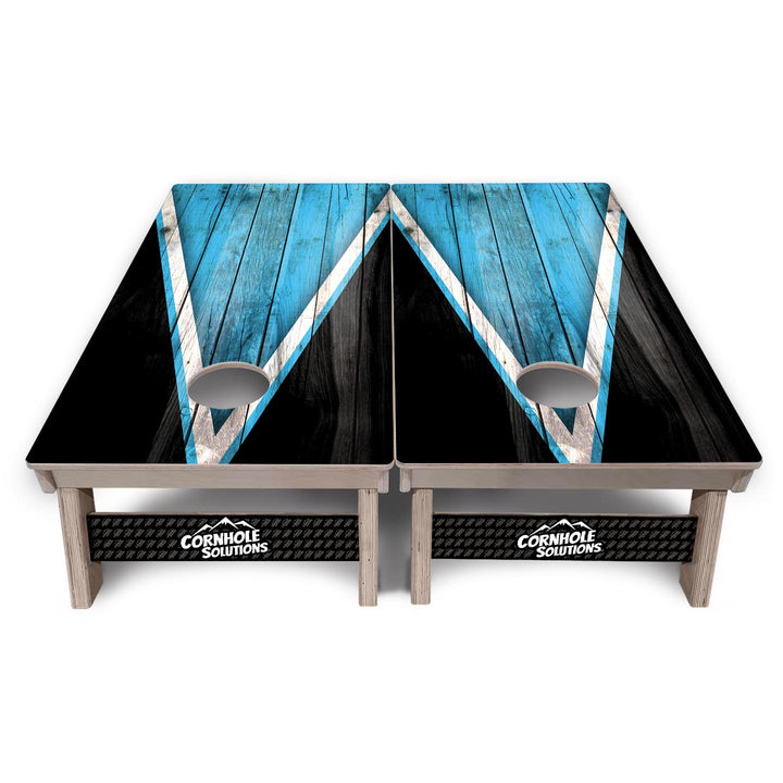 Sky Blue Triangle Cornhole Boards - Professional Tournament Series