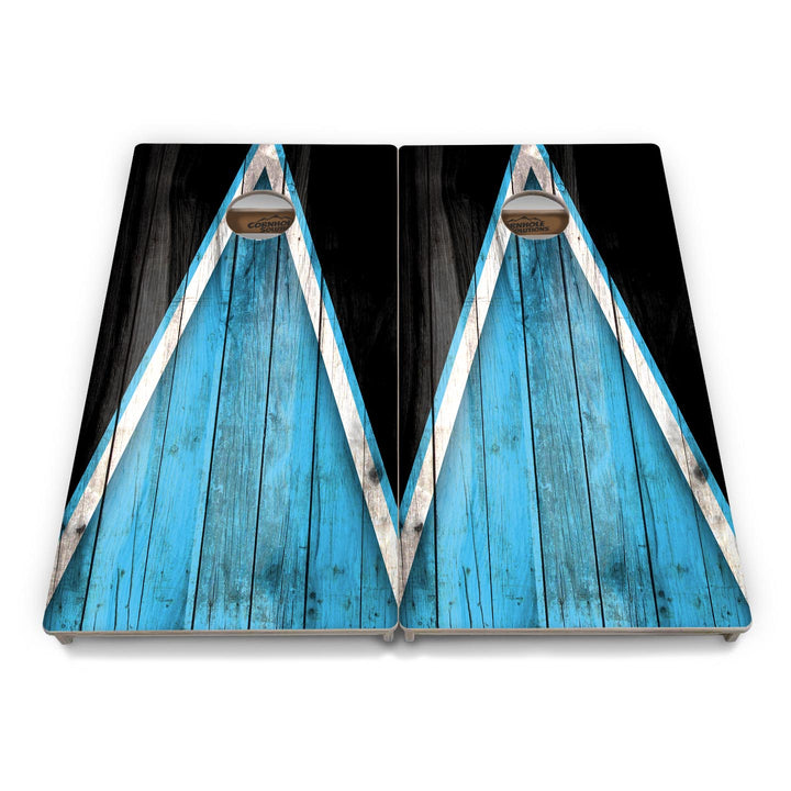 Sky Blue Triangle Cornhole Boards - Professional Tournament Series