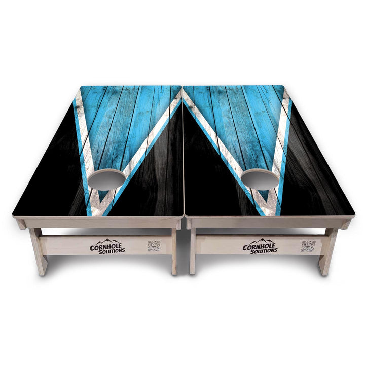 Sky Blue Triangle Cornhole Boards - Professional Tournament Series