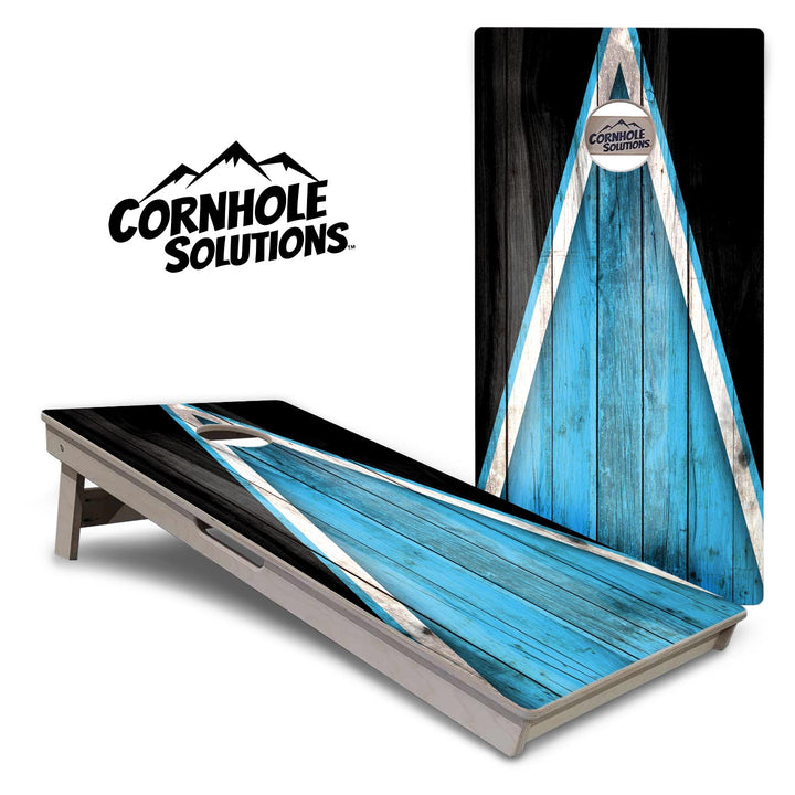Sky Blue Triangle Cornhole Boards - Professional Tournament Series