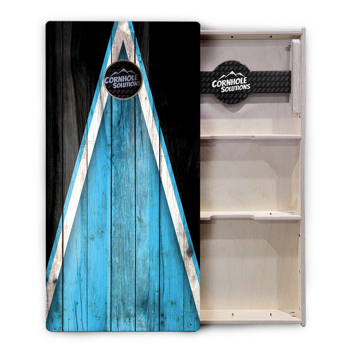 Sky Blue Triangle Cornhole Boards - Professional Tournament Series