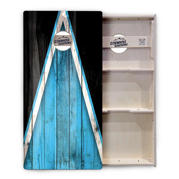 Sky Blue Triangle Cornhole Boards - Professional Tournament Series