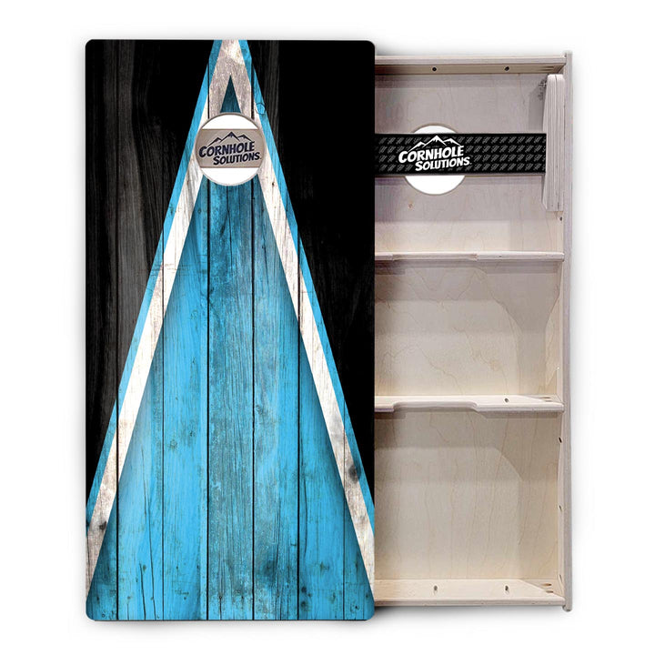 Sky Blue Triangle Cornhole Boards - Professional Tournament Series