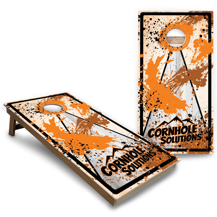 Paint Splatter CS Logo Cornhole Boards - Backyard Series