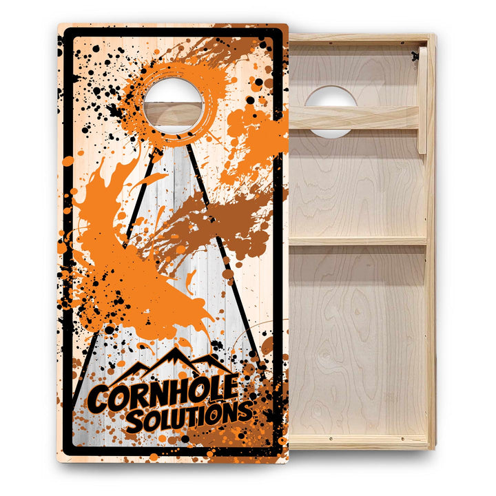 Paint Splatter CS Logo Cornhole Boards - Backyard Series