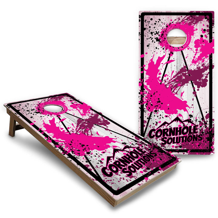 Paint Splatter CS Logo Cornhole Boards - Backyard Series