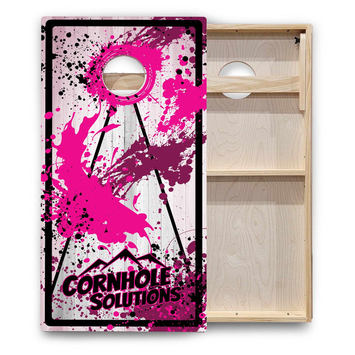 Paint Splatter CS Logo Cornhole Boards - Backyard Series