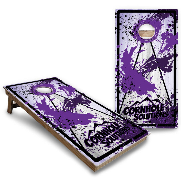 Paint Splatter CS Logo Cornhole Boards - Backyard Series