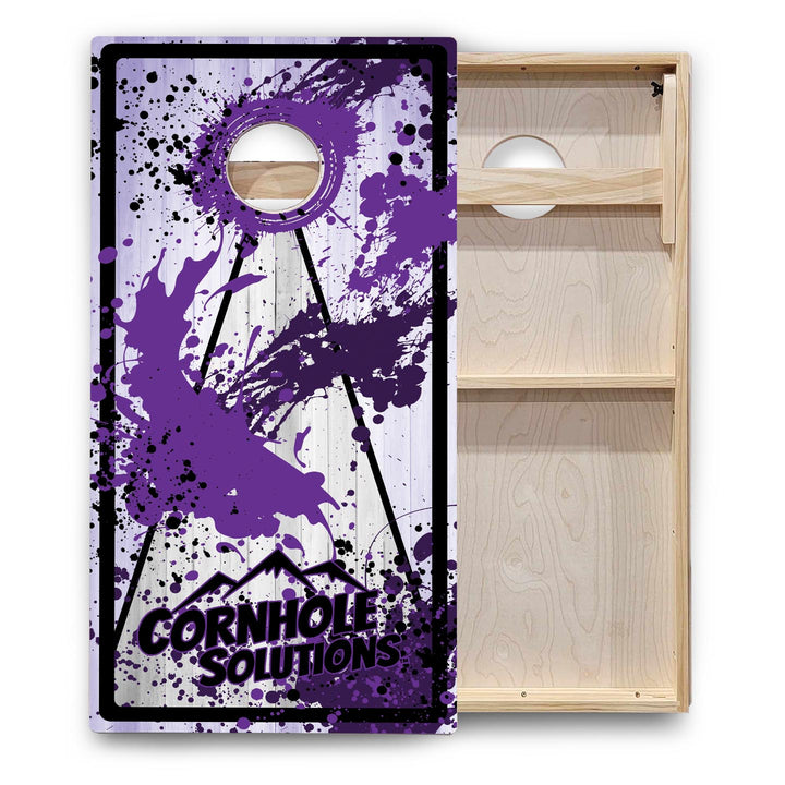 Paint Splatter CS Logo Cornhole Boards - Backyard Series