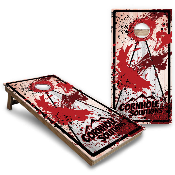 Paint Splatter CS Logo Cornhole Boards - Backyard Series