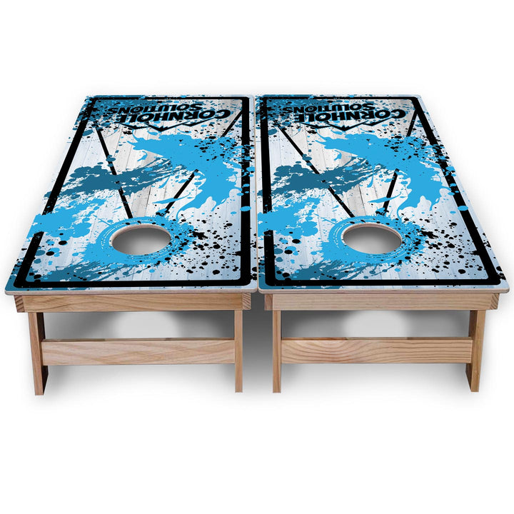 Paint Splatter CS Logo Cornhole Boards - Backyard Series