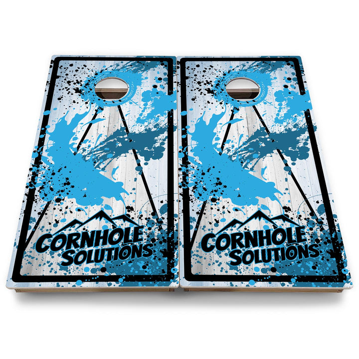 Paint Splatter CS Logo Cornhole Boards - Backyard Series