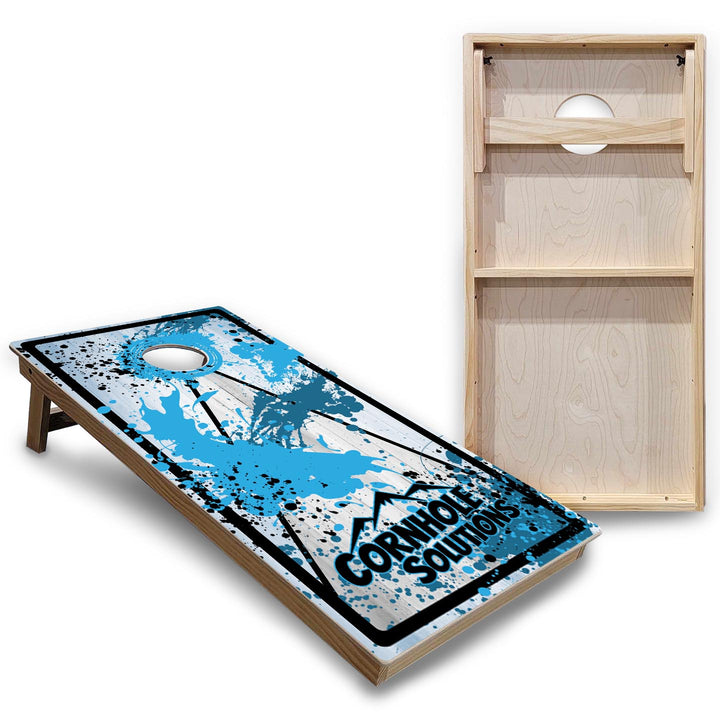 Paint Splatter CS Logo Cornhole Boards - Backyard Series