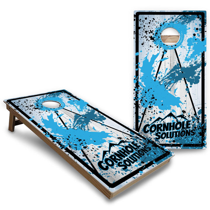 Paint Splatter CS Logo Cornhole Boards - Backyard Series