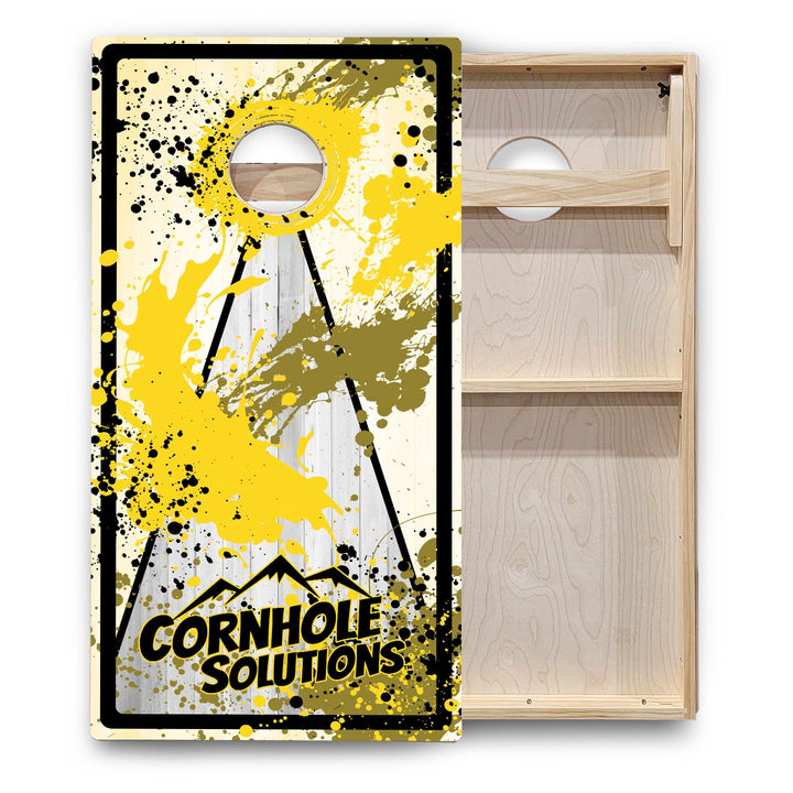 Paint Splatter CS Logo Cornhole Boards - Backyard Series