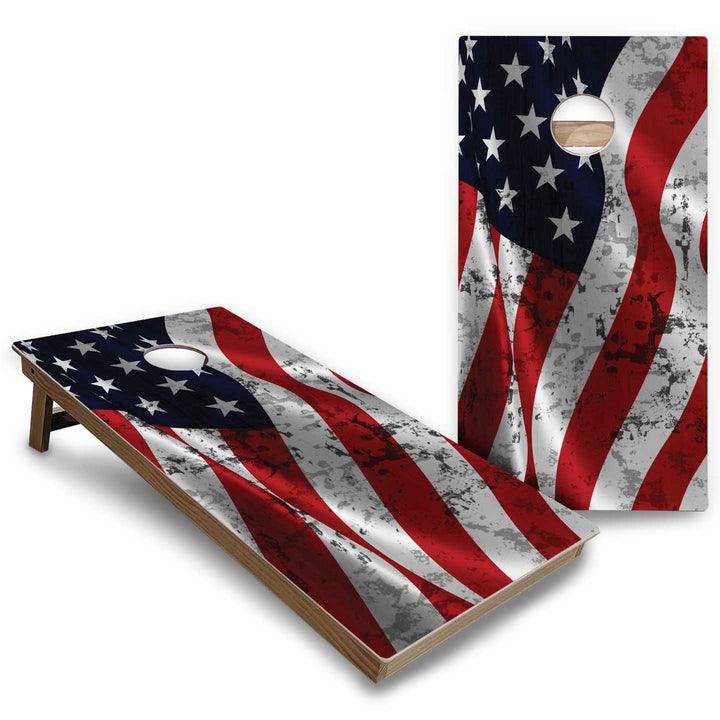 Wavy Flag Cornhole Boards - Backyard Series