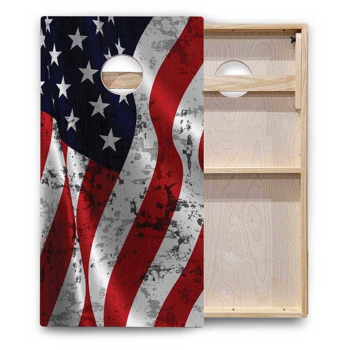Wavy Flag Cornhole Boards - Backyard Series