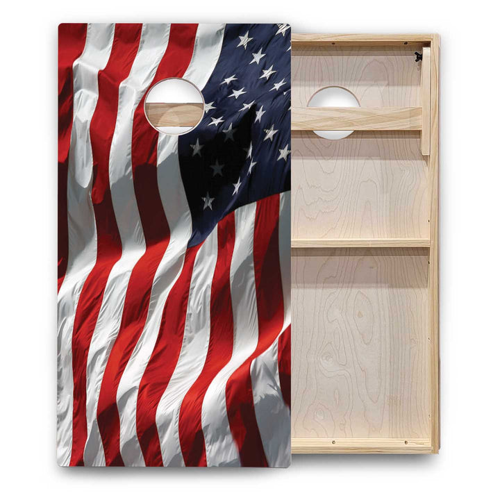 Wavy Flag Cornhole Boards - Backyard Series