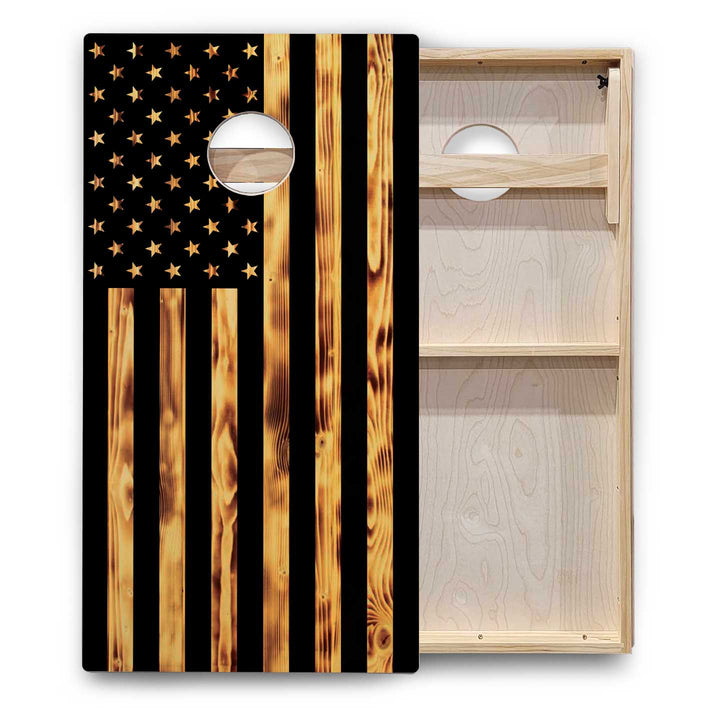 Burnt Flag Cornhole Boards - Backyard Series