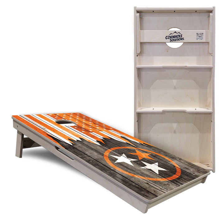 Orange TN Flag Cornhole Boards - Professional Tournament Series