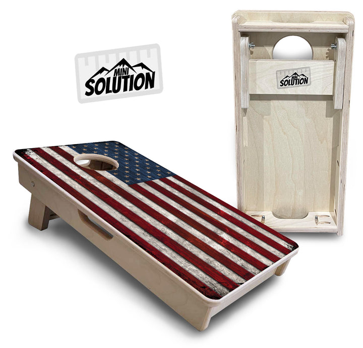 Rustic USA Flag - Mini or Vacation Size Cornhole Boards