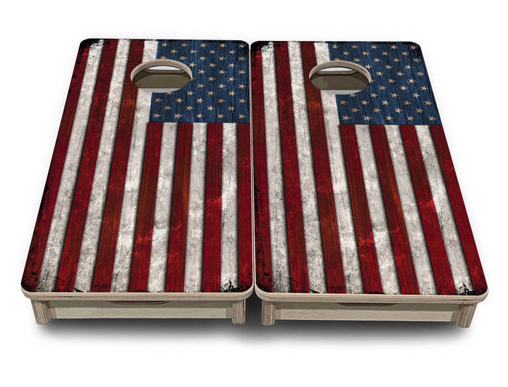 Rustic USA Flag - Mini or Vacation Size Cornhole Boards