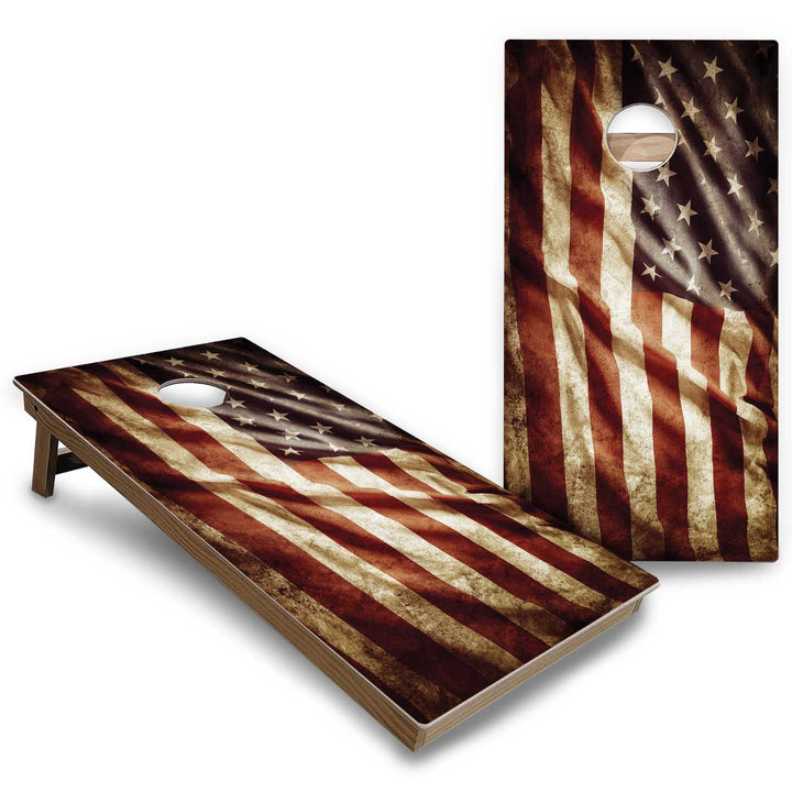 Wavy Flag Cornhole Boards - Backyard Series