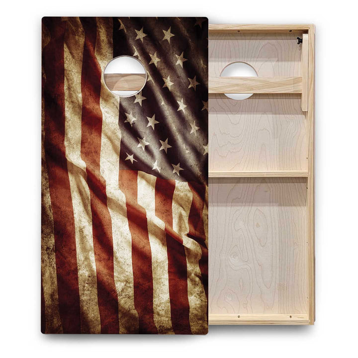 Wavy Flag Cornhole Boards - Backyard Series