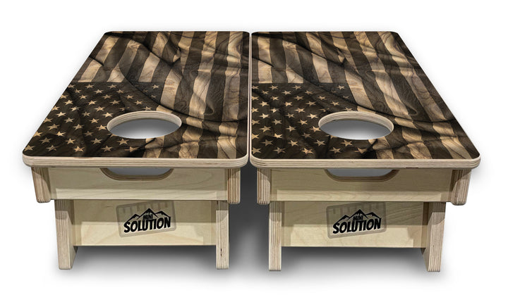 USA Wood Flag - Mini or Vacation Size Cornhole Boards