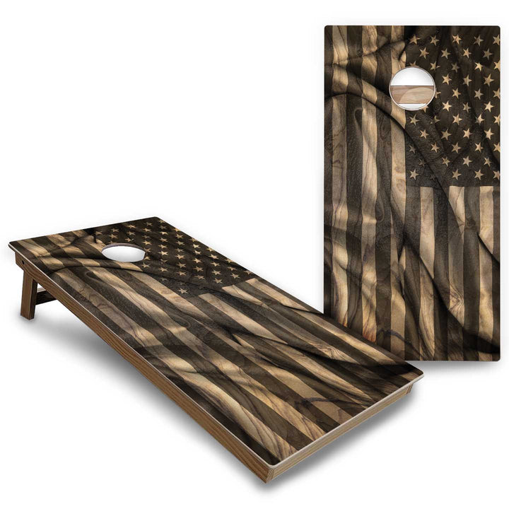 Wavy Flag Cornhole Boards - Backyard Series