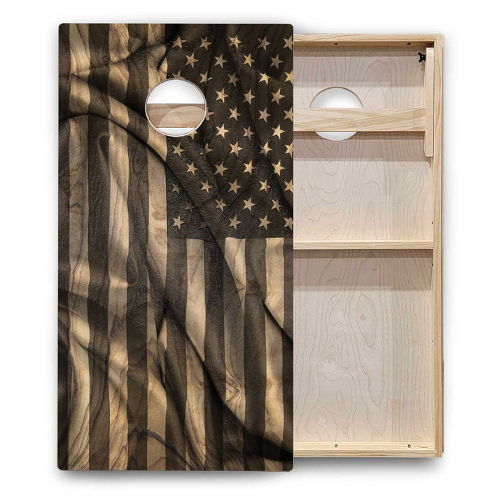 Wavy Flag Cornhole Boards - Backyard Series
