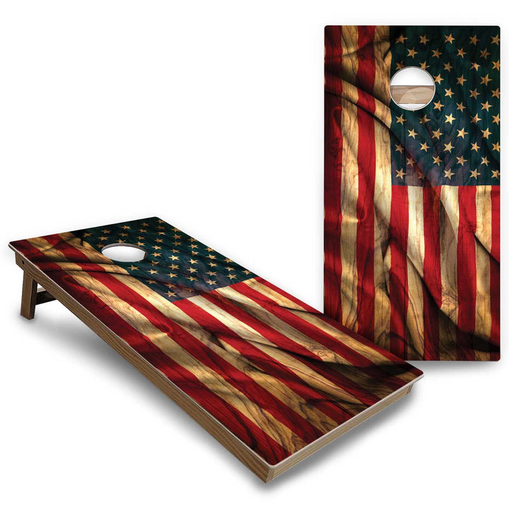 Wavy Flag Cornhole Boards - Backyard Series