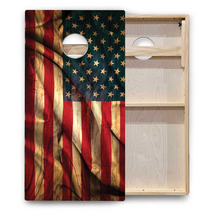 Wavy Flag Cornhole Boards - Backyard Series